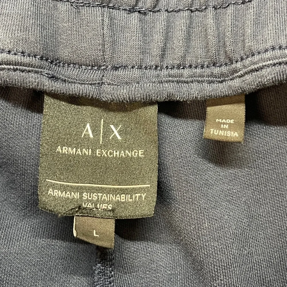 Armani Exchange Mens Navy Blue Embossed Logo Jogger Sweatpants Large